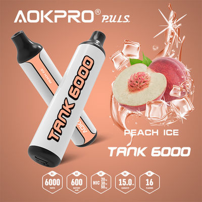 souffle électronique jetable du stylo 50mg 6000 de Vape de glace de la pêche 15ml