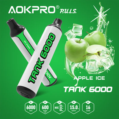 Les souffles jetables TYPE-C du stylo 6000 d'AOKPRO Vape acidifient le souffle d'Apple plus 600mAh