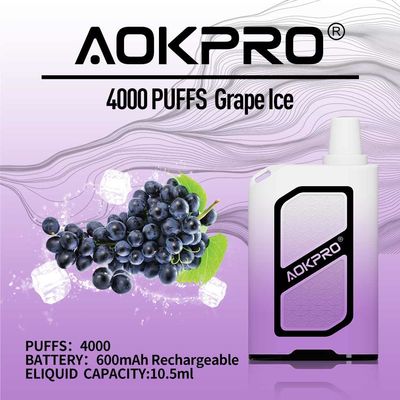 10.5ml a prérempli fuite jetable de Vape de souffle de la cigarette 4000 de la glace E de raisin l'anti