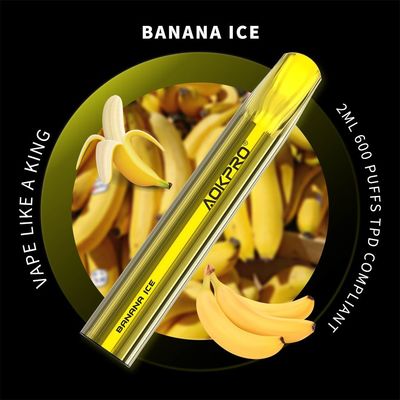La glace de banane inhalent les souffles jetables activés du dispositif 600 de cosse de Vape