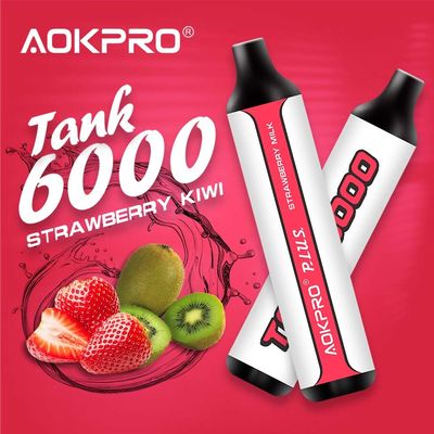 La barre jetable Kiwi Strawberry 15ml de souffle de Vape de souffle de solides solubles PCTG 6000 a prérempli