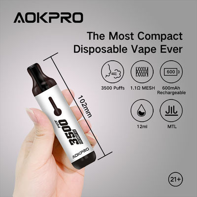 Acier inoxydable Vapes jetable assaisonné Pen Nic Salt de glace de noix de coco 3%