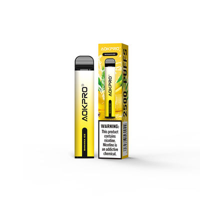 La saveur 850mAh Mesh Coil Disposable 2500 de glace de banane souffle Vape 2% Nic Salt