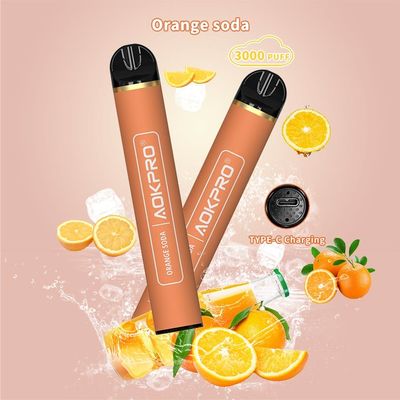 Stylo jetable de Vape de MTL 3000 de souffle de barre de nicotine lisse de la soude orange 5