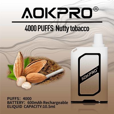 Le tabac à noix a assaisonné 4000 le souffle Vape jetable 10.5ml Mesh Coil Pod 20mg