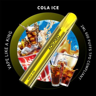 Le dispositif jetable 2ml de cosse de barre de la nicotine 2% Elf de couleur d'or a prérempli