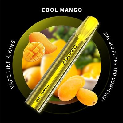 Souffle jetable Vape Pen Non-Rechargeable du dispositif 600 de cosse de mangue fraîche